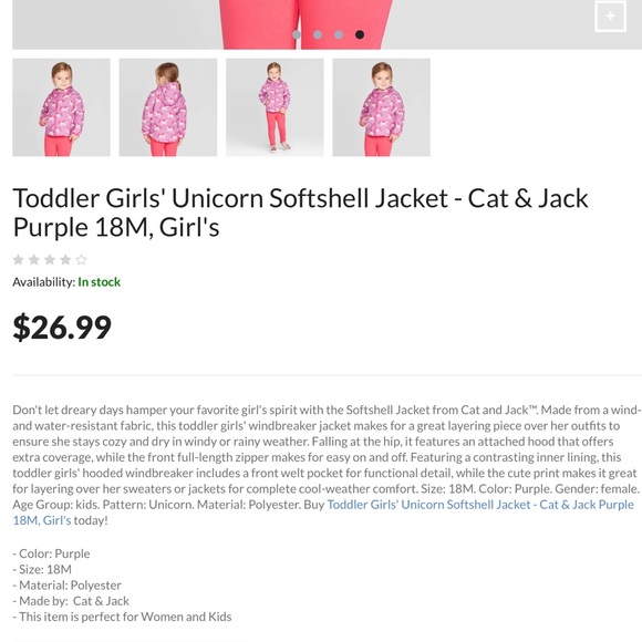 Cat and Jack soft shell jacket - Picture 8 of 8